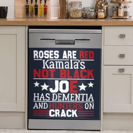 Discover Biden roses are red kamalas not black joe Dish Washer Covers