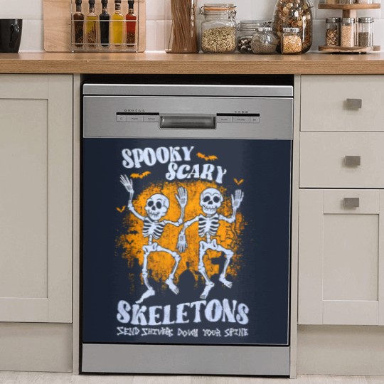 Discover spooky scary skeletons send shivers down your spine Dish Washer Covers