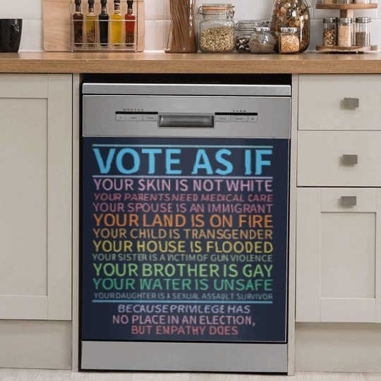 Discover Vote as if Dish Washer Covers, Human Rights Dish Washer Covers, Protest Apparel