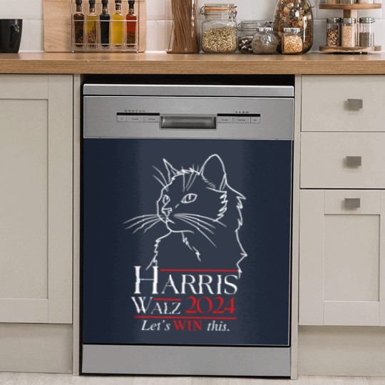 Discover Harris Walz 2024 Dish Washer Covers Cat Lady for Kamala Harris Walz Dish Washer Covers Cat Ladies