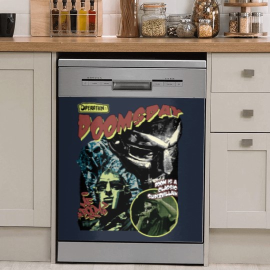 Discover Vintage  MF Dooom 90er Musik Lieben Konzert Grafik Dish Washer Covers