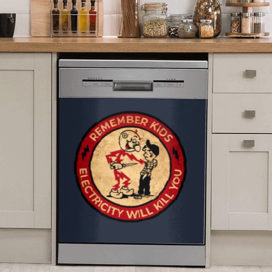 Discover Electricity Will Kill You Vintage Dish Washer Covers