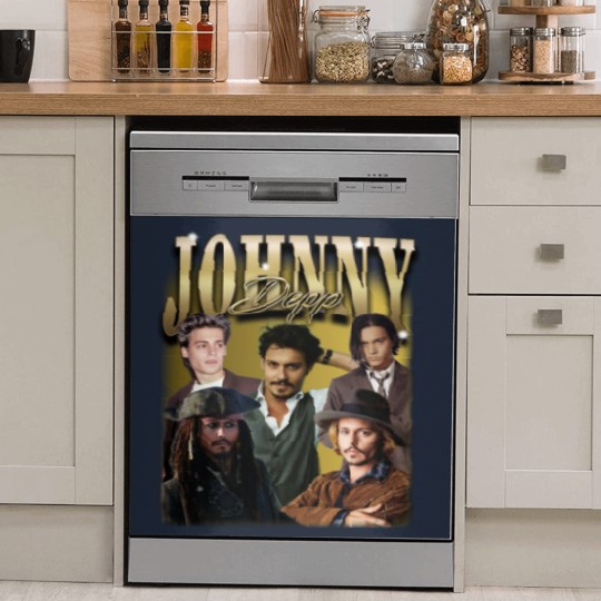 Discover Maglietta Johnny Depp retr, Johnny Depp pirata Dish Washer Covers