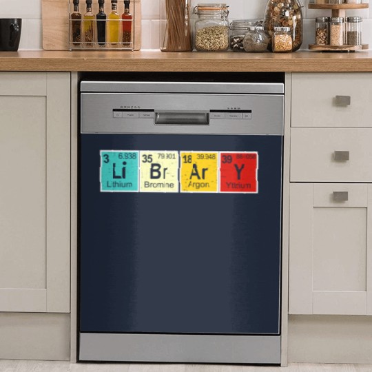 Discover Library Periodic Table Library Reading Book Worms Dish Washer Covers