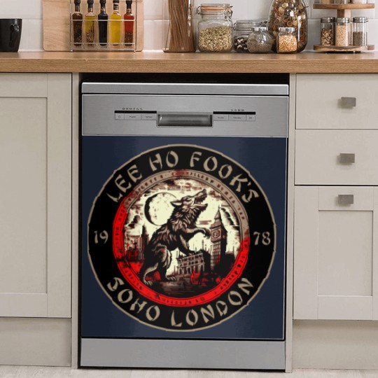 Discover Lee Ho Fooks - Soho London - 1978 - Warren Zevon - Werewolves of London - Block Print Dish Washer Covers