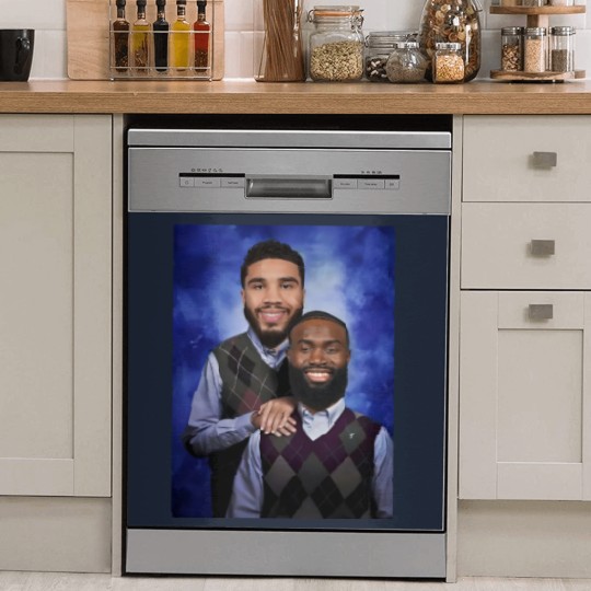 Discover Jayson Tatum and Jaylen Brown "Step Brothers" Portrait Dish Washer Covers