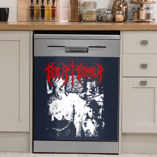 Discover Girl Dinner Black Metal Vintage Dish Washer Covers
