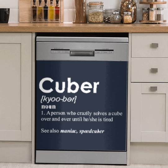 Discover Competitive Puzzle Cuber definition Speed Cubing Vintage Dish Washer Covers