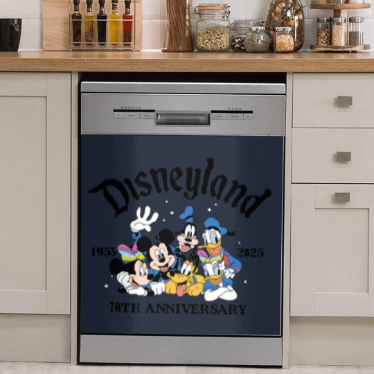 Discover Disneyyland 70th Anniversary Dish Washer Covers, Castle Platinum Celebration 1955-2025 Dish Washer Covers