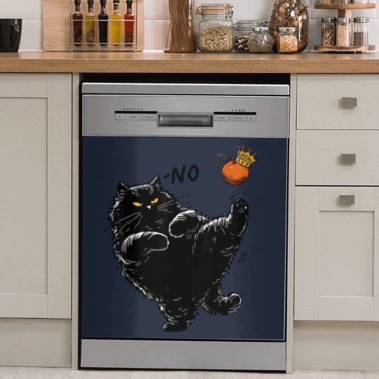 Discover No Kings in America Black Cat Dish Washer Covers, No Kings Dish Washer Covers, Funny Political Meme Dish Washer Covers