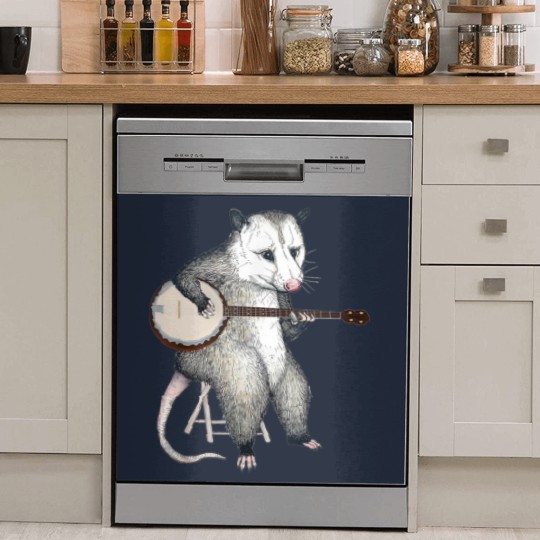 Discover Opossum Playing Banjo Guitar Possum Live Weird Trash Kitty Dish Washer Covers
