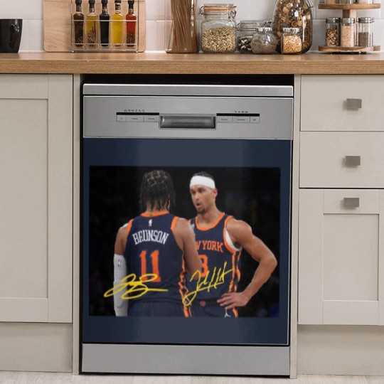 Discover Jalen Brunson and Josh Hart With Signature Vintage Dish Washer Covers, New York Basketball Retro 90s Dish Washer Covers