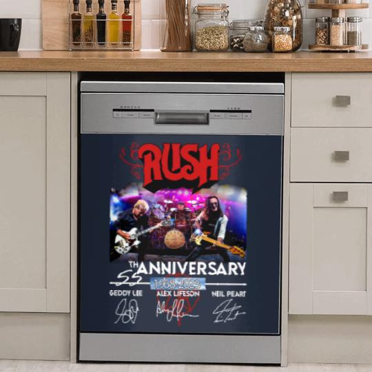 Discover 55 Years RUSH Band 1968-2023 Signatures Dish Washer Covers