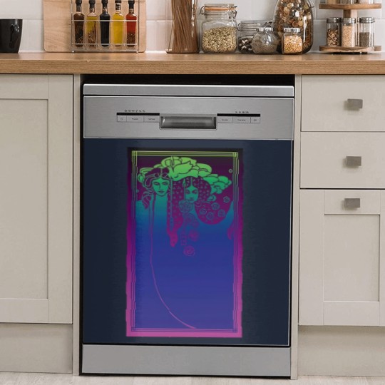 Discover Art Nouveau Ladies (blue on purple) - Art Nouveau - Dish Washer Covers
