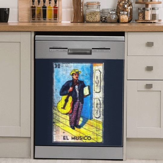 Discover El Musico Mexican Loteria Bingo Card Dish Washer Covers
