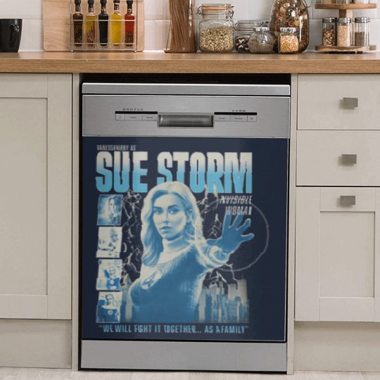Discover Vintage Sue Storm File Invisible Woman Dish Washer Covers, Fantastic Four First Steps Dish Washer Covers