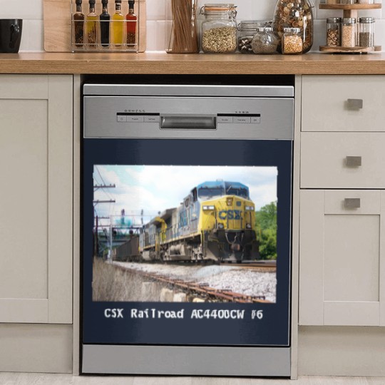Discover CSX Railroad AC4400CW #6 With a Coal Train Black Dish Washer Covers