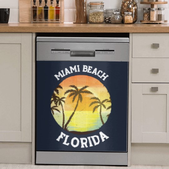 Discover Vintage Miami Beach Florida Retro 70s 80s Travel Dish Washer Covers