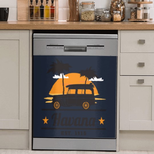 Discover Cuba Surfboards Car Havana Cuban Cubano Dish Washer Covers