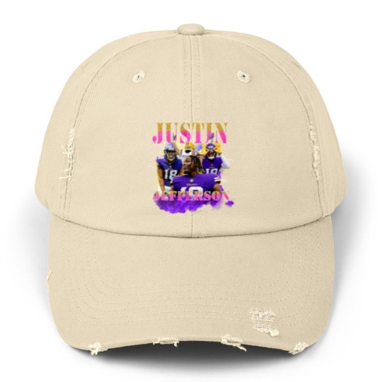 Discover Justin Jefferson Unisex Unisex Distressed Caps, Football Unisex Distressed Caps