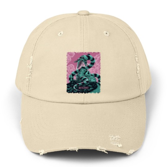 Discover Beetlejuice Sandworm Poster Unisex Distressed Caps, 80s Movie Poster Unisex Distressed Caps
