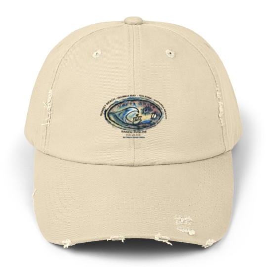Discover Vintage Sunset Beach Banzai Pipeline, Hawaii Unisex Distressed Caps