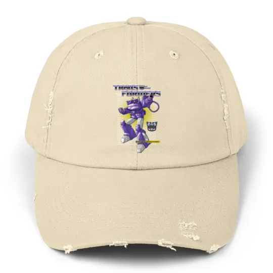 Discover Transformers Shockwave Purple Unisex Distressed Caps, Transformers Rise of the Beasts Unisex Distressed Caps