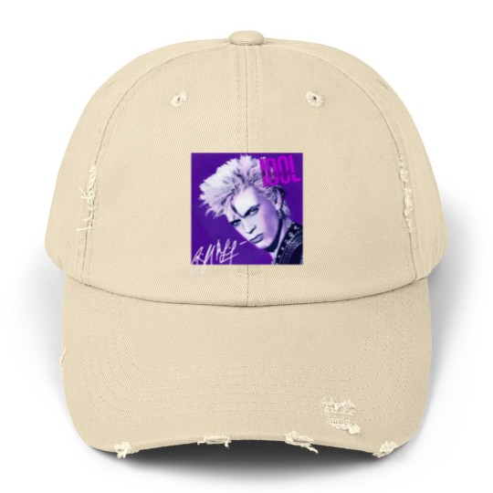 Discover Billy Idol Unisex Distressed Caps Billy Idol Whiplash Smile Song Cotton Unisex Distressed Caps Men Women