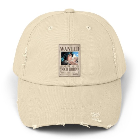 Discover WANTED NICO ROBIN Unisex Distressed Caps