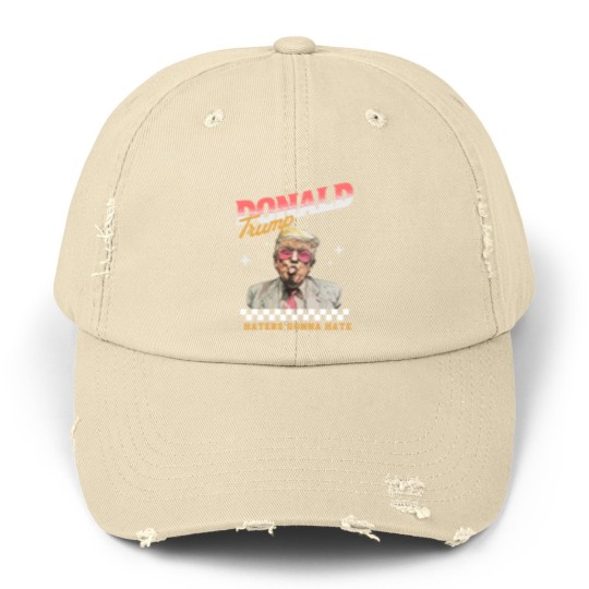 Discover Donald Trump Haters Gonna Hate Unisex Distressed Caps, Trump 2024 Unisex Distressed Caps
