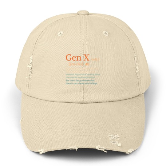 Discover funny gen x definition sarcasm humor 1960 1980 birthday Unisex Distressed Caps
