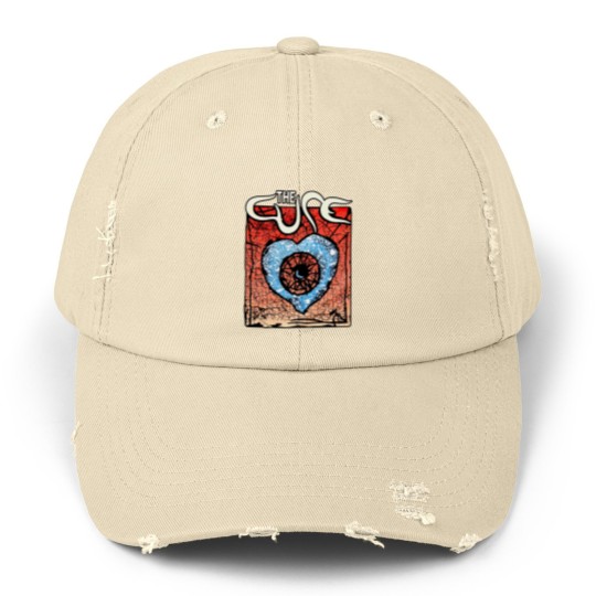 Discover Vintage The Cure Unisex Distressed Caps, The Cure Unisex Distressed Caps, Rock Music Graphic Unisex Distressed Caps