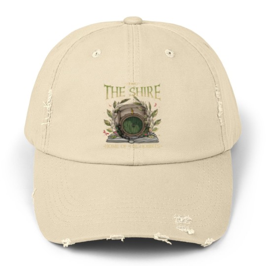 Discover The Shire  Unisex Distressed Caps, Gift For Hobbit Lovers, Tolkien Unisex Distressed Caps, The Fellowship Bookish Unisex Distressed Caps Hobbit Unisex Distressed Caps, Lord Of The Rings Unisex Distressed Caps