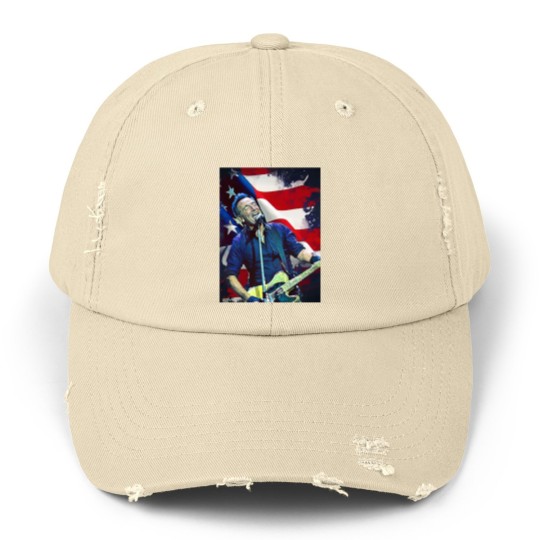 Discover Bruce Springsteen Graphic Unisex Distressed Caps  Bruce Springsteen Unisex Distressed Caps Tour 2024 Unisex Distressed Caps