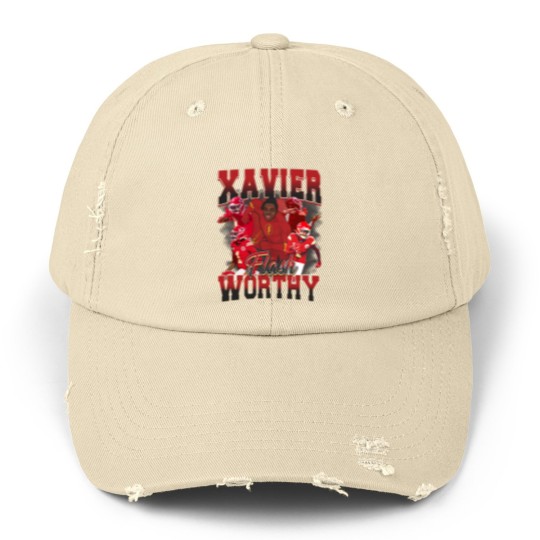 Discover Xavier Worthy Flash Vintage Style Y2K Football Unisex Distressed Caps Unisex Distressed Caps