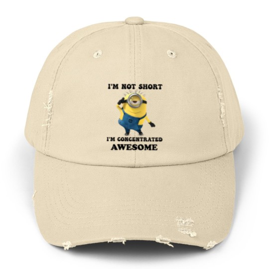Discover Minions I'm Not Short I'm Concentrated Awesome The Rise of Gru Graphic Unisex Distressed Caps
