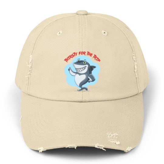 Discover Hungry shark Unisex Distressed Caps