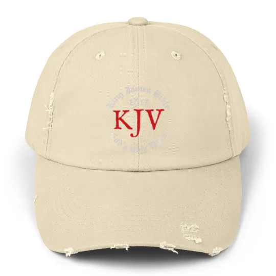 Discover King James Bible 1611 Version God'S Holy Word Kjv Christian Unisex Distressed Caps