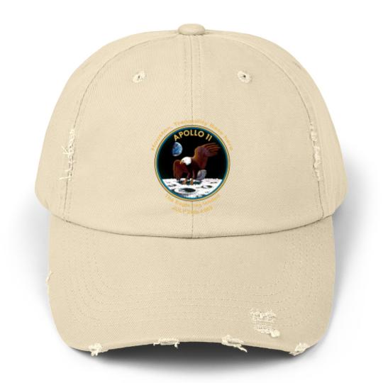 Discover NASA Apollo 11 Flight Patch The Eagle has landed Unisex Distressed Caps