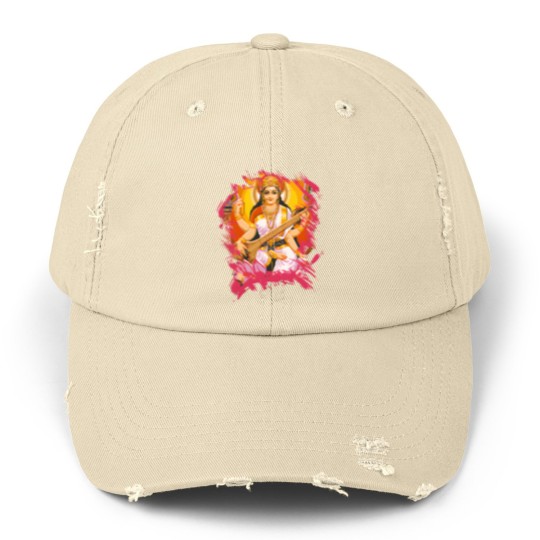 Discover Saraswati Hindu Goddess Unisex Distressed Caps