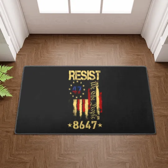 Discover Anti Trump 8647 86 47 US Flag We The People Impeach 47 Unisex Doormats
