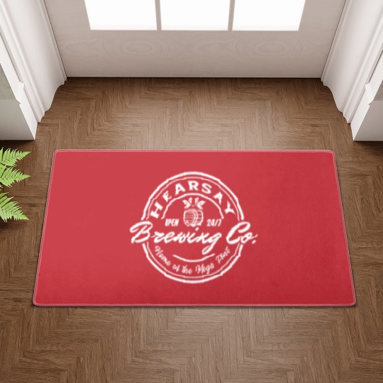 Discover Hearsay Brewing Co Doormats, Johnny Depp Hearsay Doormats, Home Of The Mega Pint Doormats