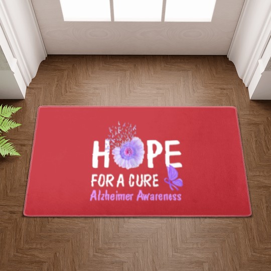 Discover Hope For A Cure Alzheimer's Awareness Flower Gift Doormats