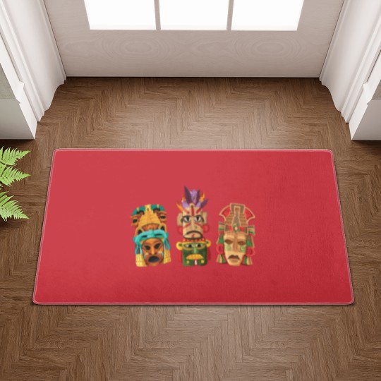 Discover Aztec Mask Inca Culture Maya Civilization Gift Doormats