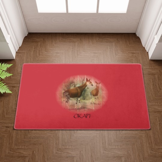 Discover Okapi Mom And Baby Zebra Giraffe Wild Forest Lover Doormats