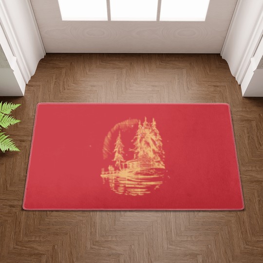 Discover cabin by lake vintage Doormats
