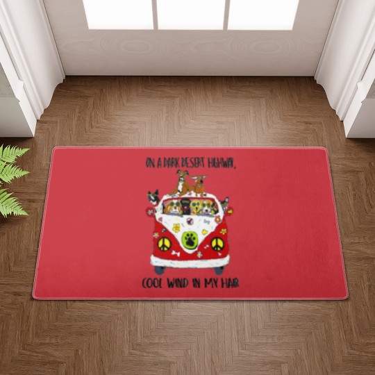 Discover On A Dark Desert Highway Dog Feel Cool Wind Doormats