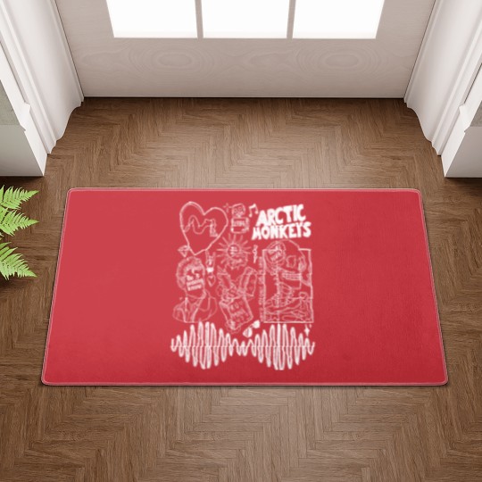 Discover Arctic Monkey Doodle Art Doormats, Vintage Arctic Monkey Merch Album Doormats