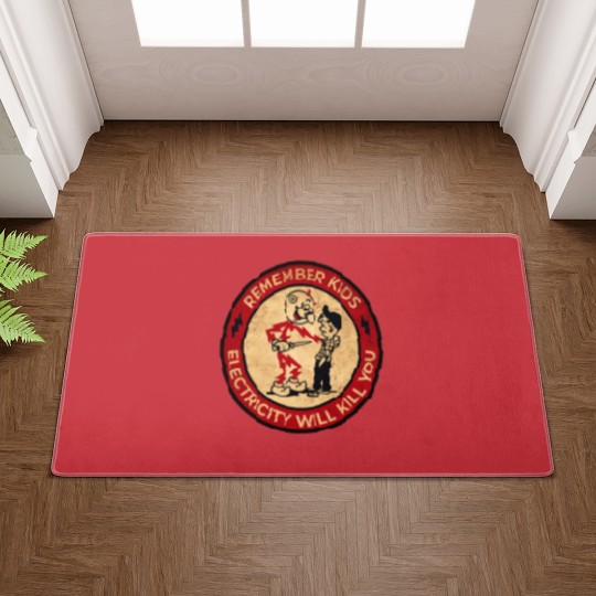 Discover Electricity Will Kill You Vintage Doormats