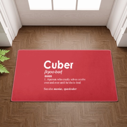 Discover Competitive Puzzle Cuber definition Speed Cubing Vintage Doormats